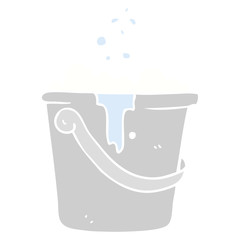 flat color illustration of a cartoon cleaning bucket