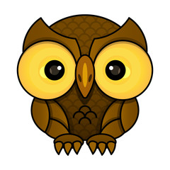 Fototapeta premium Owl or owl bird sketch vector isolated icon.