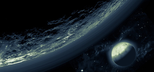 Fototapeta premium Pluto planet and moon. Elements of this image furnished by NASA