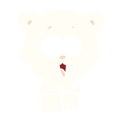 laughing teddy  bear flat color style cartoon