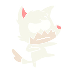 flat color style cartoon annoyed fox