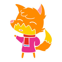 flat color style cartoon fox