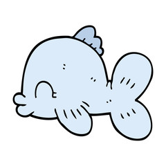 cartoon doodle fish swimming