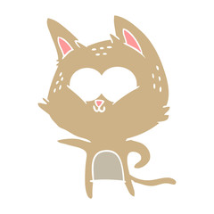 flat color style cartoon cat