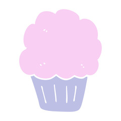 flat color style cartoon cupcake