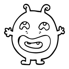 line drawing cartoon monster