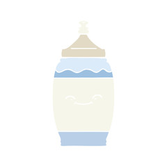 flat color style cartoon happy water bottle