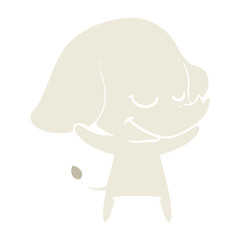 flat color style cartoon smiling elephant