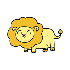 cartoon doodle lion