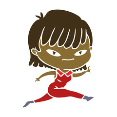 flat color style cartoon woman