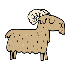 cartoon doodle stubborn goat