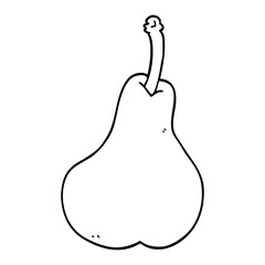line drawing cartoon healthy pear
