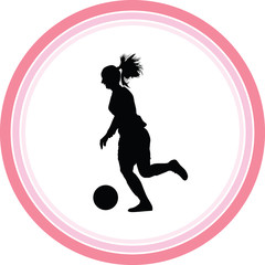 Fototapeta na wymiar soccer women silhouette. girl player vector
