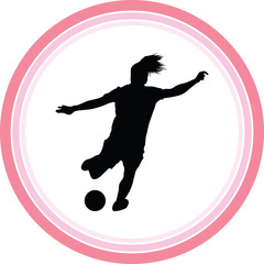 Fototapeta na wymiar soccer women silhouette. girl player vector