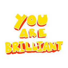 you are brilliant flat color illustration of a cartoon symbol