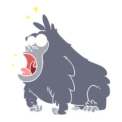 flat color style cartoon shouting gorilla