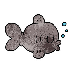 funny cartoon doodle fish