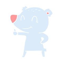flat color style cartoon bear giving thumbs up sign