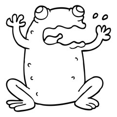 line drawing cartoon crazy frog