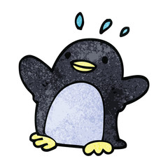 cartoon doodle christmas penguin
