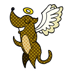 cartoon doodle angel dog