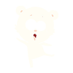 laughing teddy  bear flat color style cartoon