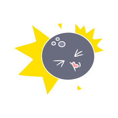 flat color style cartoon bowling ball striking