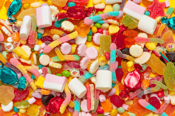 Different colorful fruit candy
