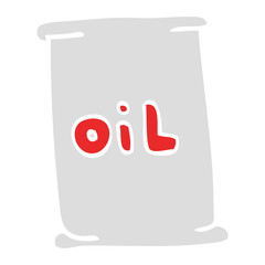 flat color illustration of a cartoon oil drum