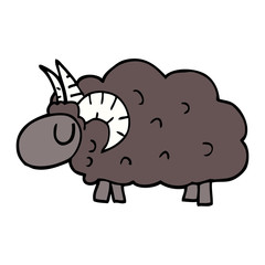 cartoon doodle black sheep