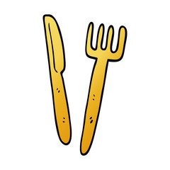 cartoon doodle knife and fork