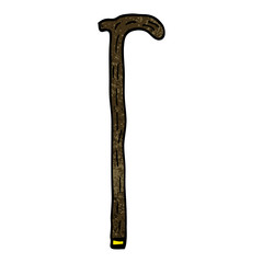 cartoon doodle walking stick