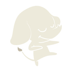 flat color style cartoon smiling elephant