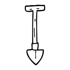 line drawing cartoon spade