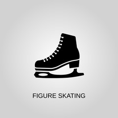 Figure skating icon. Figure skating symbol. Flat design. Stock - Vector illustration