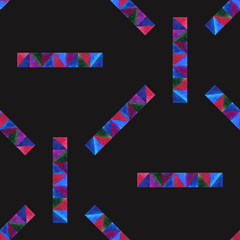 Watercolor abstract hand painted seamless pattern. Geometrical background in modern style. Can be used for surface design, textile, wrapping paper, wallpaper, phone case print, fabric.