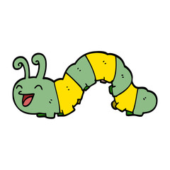 cartoon doodle laughing caterpillar