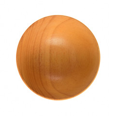 top view  empty wooden bowl  isolated on white background