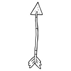 line drawing cartoon golden arrow