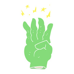 flat color style cartoon spooky magic hand
