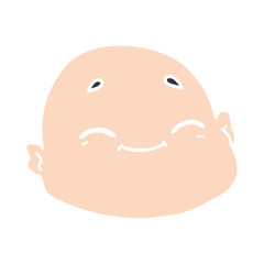 flat color style cartoon happy bald man