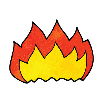 cartoon doodle hot flame