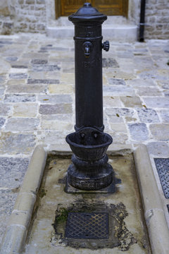 typical public fountain installed by "Acquedotto Pugliese S.p.A." in all the towns of Puglia supplied by its aqueduct
