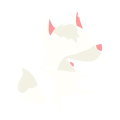 flat color style cartoon wolf laughing