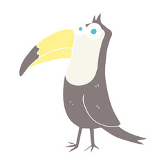 flat color illustration of a cartoon toucan