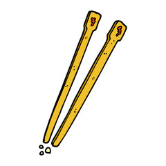 cartoon doodle chop sticks