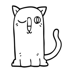 line drawing cartoon funny cat