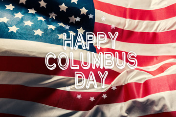 Fototapeta na wymiar Happy Columbus day banner, american patriotic background