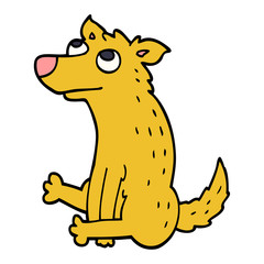 cartoon doodle dog sitting