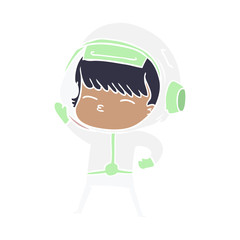 flat color style cartoon astronaut